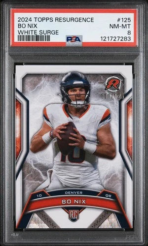 2024 TOPPS RESURGENCE WHITE SURGE #125 BO NIX ROOKIE RC 111/125 PSA 8