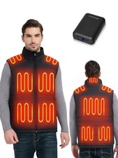 Men's Heated Vest with 18400mah Battery Pack, 10 Heating Zones, Dual XX-Large