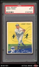 1934 Goudey #1 Jimmie Foxx Athletics HOF PSA 5 - EX
