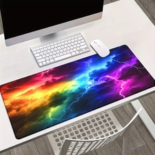 40 90cm1pc XXL Luminous Colorful Sky Mouse Pad, Non-Slip Rubber Base, Multi-Func