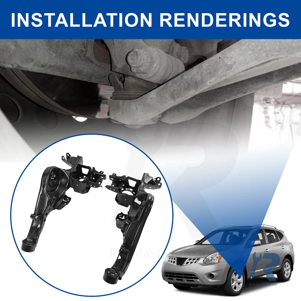 Rear Left Right Set Pair Suspension Trailing Control Arm For Nissan Rogue 08-15 - Image 2 of 4