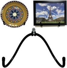 Wall Mount Metal Display Stand, Black Easel Plate Display Photo Holder Stand, Di