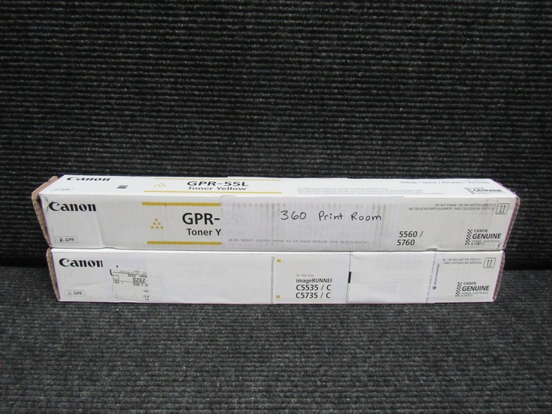 LOT OF 2! GENUINE CANON GPR-55L (0487C003) YELLOW TONER