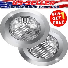 2PCS 4.5" Kitchen Bathroom Sink Strainer Stainless Steel Filter Drain Strainer