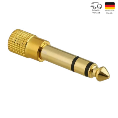 Klinkenadapter AUX Audio 6,35mm auf 3,5mm  Stereo Kopfhörer Buchse Stecker