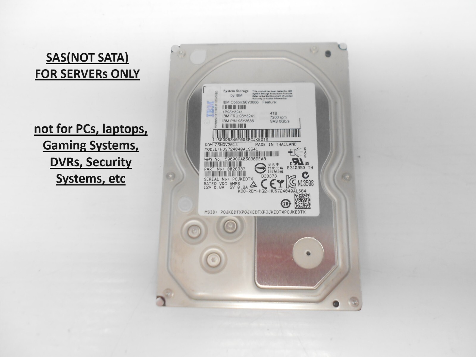 内蔵型ハードディスクドライブ Hitachi/HGST HDN724030ALE640 3.5 HDD 3TB 内蔵型ハードディスクドライブ Hitachi/HGST HDN724030ALE640 3.5 HDD