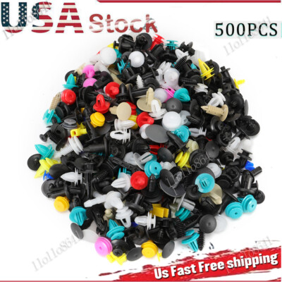 500X Plastic Car Body Trim Clips Universal Auto Rivet Fasteners Expansion Screws