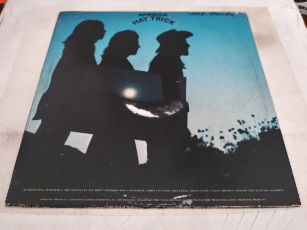 欧LP America Hat Trick MOVLP2935 Warner Records, Musi /00260 America Hat Trick Lp Record Warner Bros. 1973 With Poster