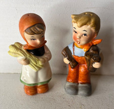 Vintage Hummel Like Figurine Set Boy Girl Salt  Pepper Shakers Made in Japan