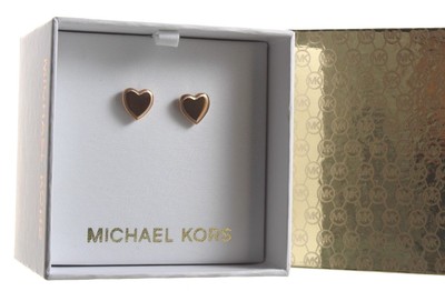 michael kors rose gold heart earrings