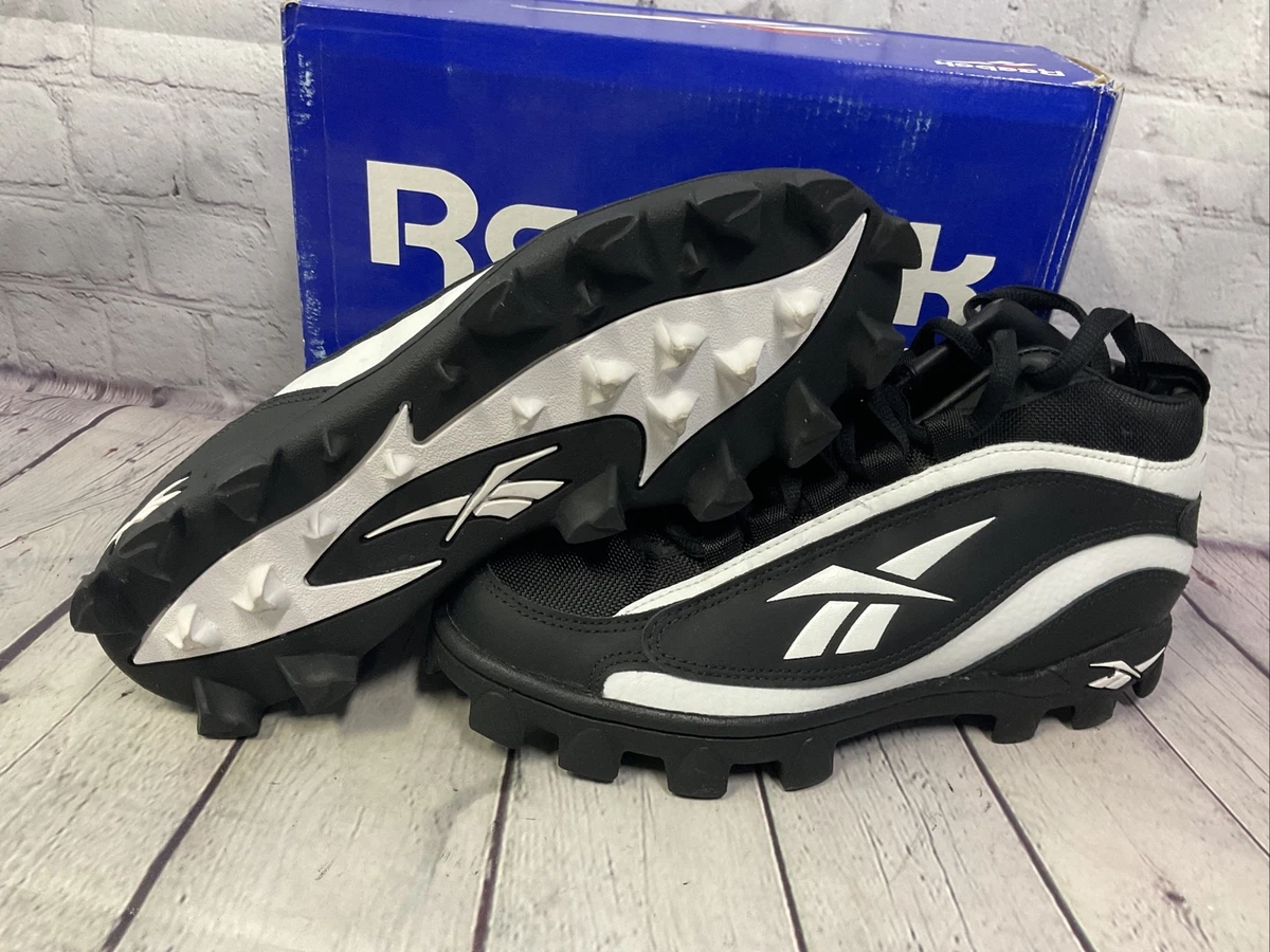 Reebok Pit Bull Lite Mid Mens Football Cleats Size 8 Black White New With Tags