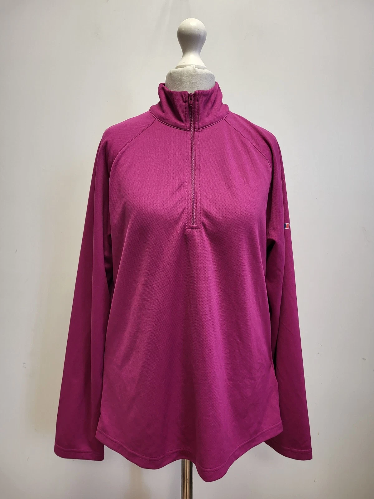 Womens Berghaus Purple Lightweight 1/4 Zip Base Layer Top Uk 14