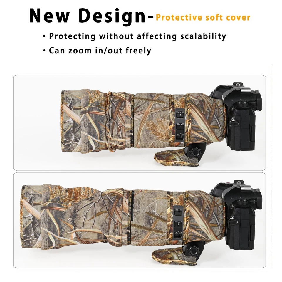 CHASING BIRDS Camuflaje Impermeable Lente Abrigo para Olympus 100-400mm F5-6.3 IS ED Foto 3 de 4