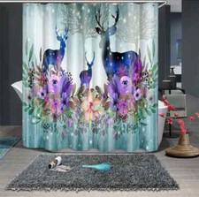 Fireflies At Night 3D Shower Curtain Polyester Bathroom Decor Waterproof