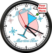 Personalized 50's Dirty Martini Bar 50s Mad Men Women Lounge Fun Sign Wall Clock