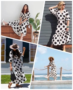 white polka dot dress h&m