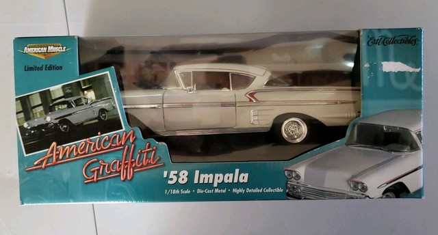 1/18 ERTL AMERICAN GRAFFITI 1958 CHEVROLET IMPALA WHITE od