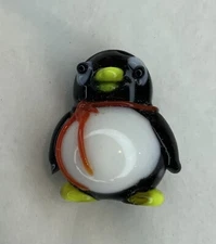 Festive Treasures Mini Glass PENGUIN w RED SCARF Tiny Collectible Figurine - New