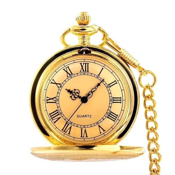 Reloj de bolsillo de cuarzo con números romanos