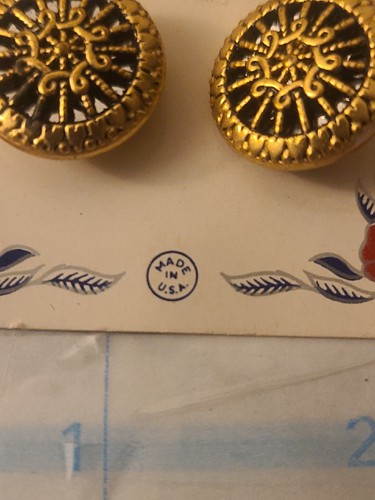 Vintage Metal 2 Piece Button Braided Wheel Mirror Back Self Shank 3/4" 3 Pack - Picture 4 of 7