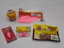 5 Piece Strike King Mr. Crappie,Crappie Nibbles,Zoom,Arkie, Creme Pink Lot