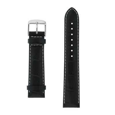 Uhrenarmband Armband Echtleder 22 mm Breit  schwarz mit Logo von Zeppelin 
