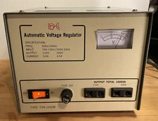 IDC Type TVR-1000w Automatic Voltage Regulator 110v 220v AC Fuse Meter Vintage