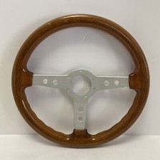 Maemo Mogano Steering Wheel - Made In Italy - Woodgrain Like And Metal - 14” 