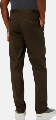 Savane Men's Stretch Crosshatch Straight Fit, Turkish Coffee, Size 32WX32L