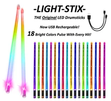 NEW Color Changing LED Drum Sticks Light Up USB Rechargeable!
