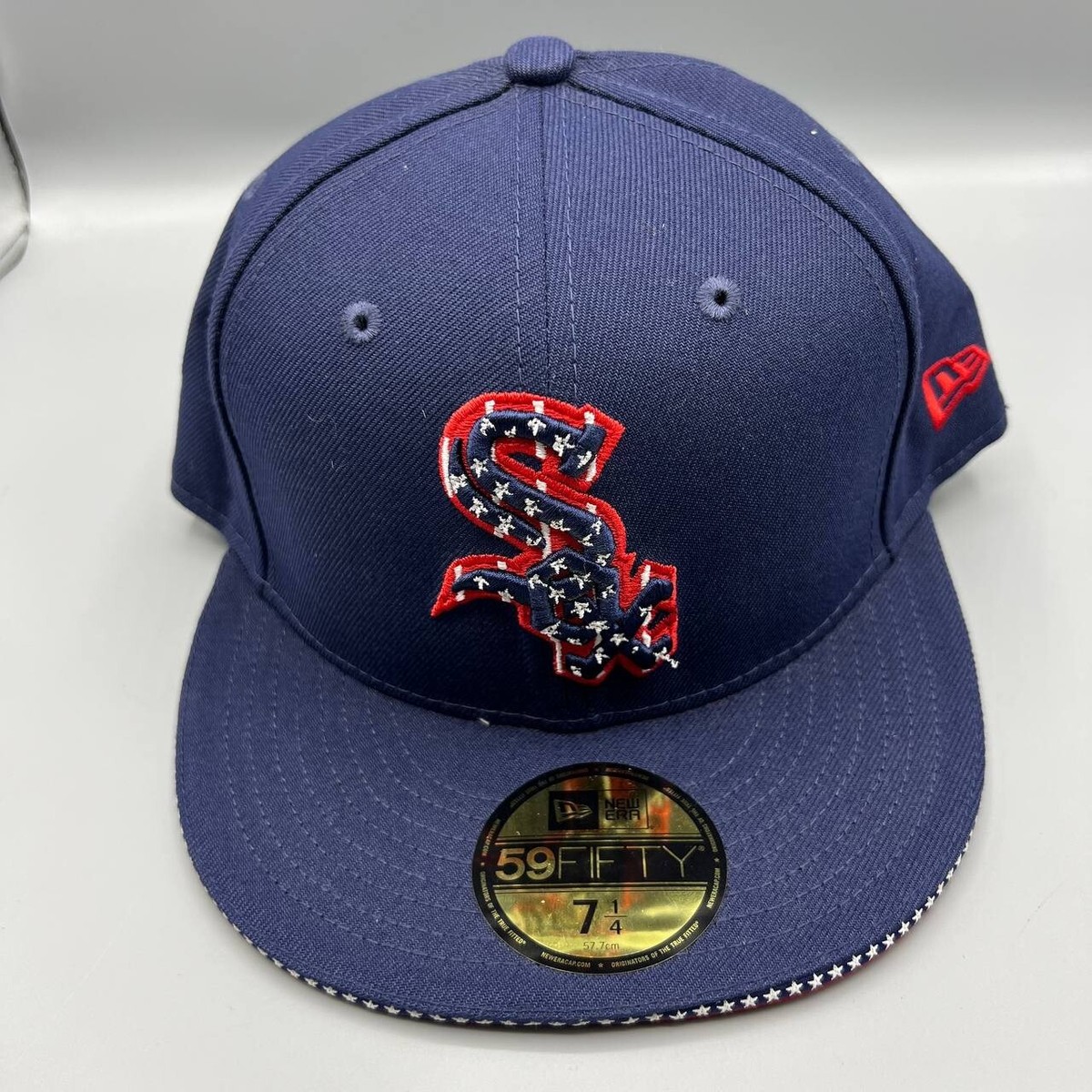 Chicago White Sox Hat Men 7 1/4 Blue Red 59Fifty New Era Fitted