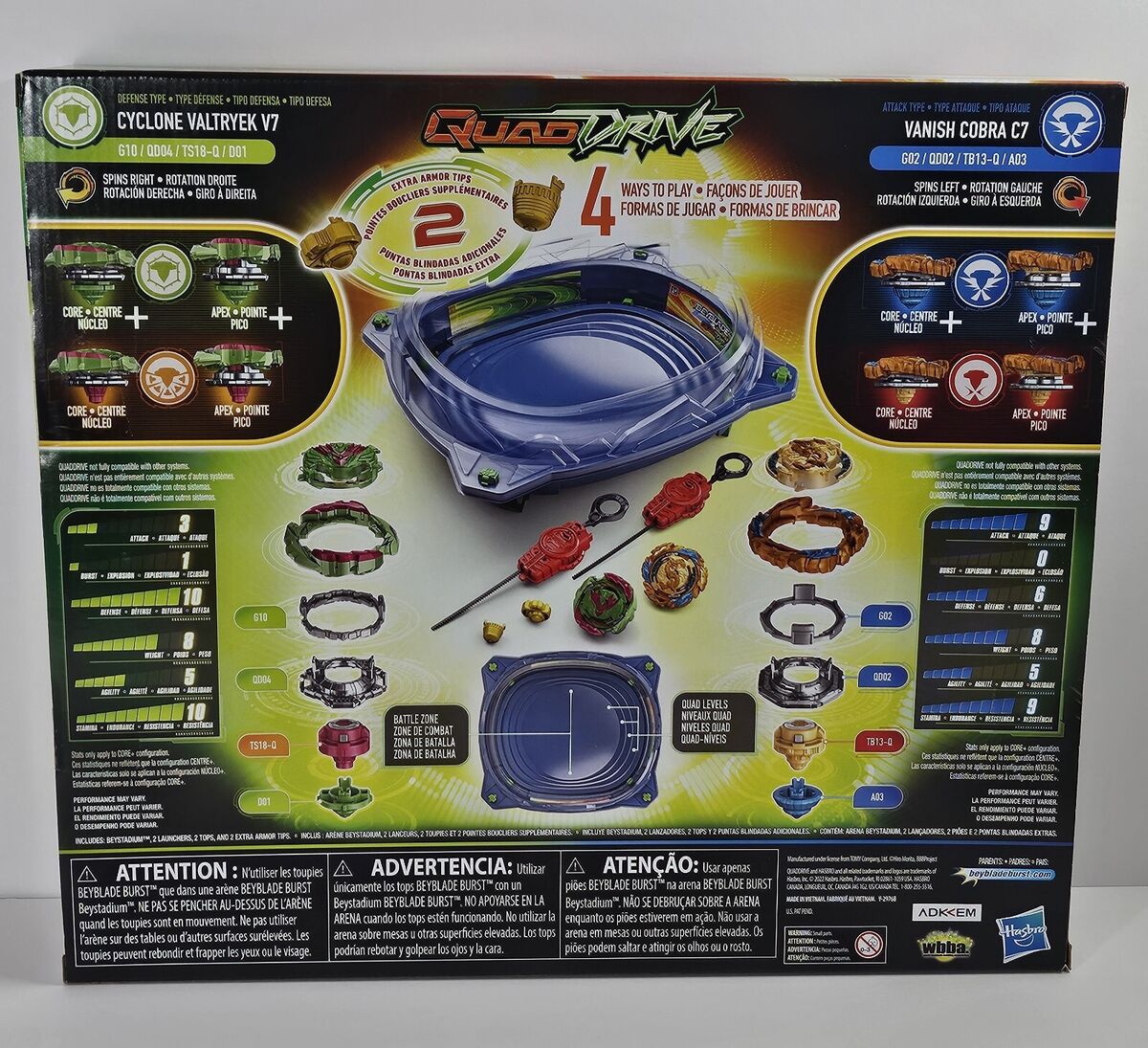 Hasbro Beyblade Burst QuadDrive F3335 Galaxy Orbit Battle Set 4 in