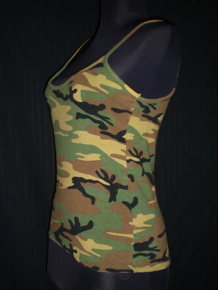 Top con correa de espagueti camuflada Rothco para niñas talla grande B:30 W:28 L:21 Foto 3 de 4