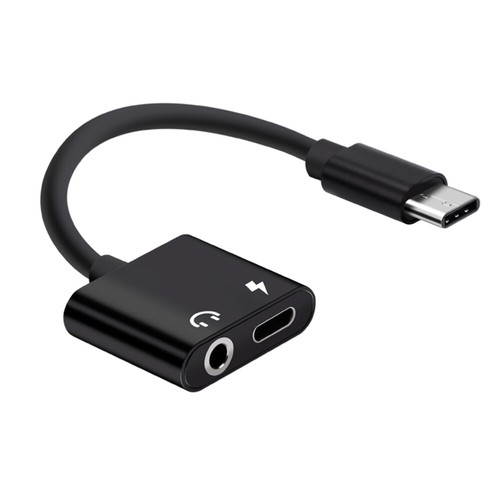 1 Aluminiumlegierung -C bis 3,5 mm Kopfhöreradapter Audioadapter (schwarz) - 第 1/12 張圖片