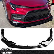 Fit 20-24 Toyota Corolla SE XSE Gloss Black Front Bumper Lip Splitter C Style