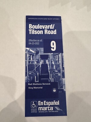 Karte Marta Buslinie 9 - Boulevard / Tilson Straßenfahrplan