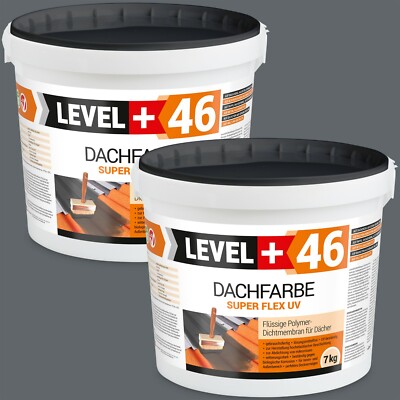 Dachfarbe Sockelfarbe 14kg Super Flex Polymermembrane Dachlack Steingrau RM46