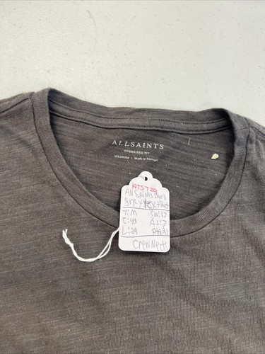 SPRING/SUMMER All Saints Men's Charcoal Gray Crewneck Cotton T Shirt SIZE M $115 - Picture 9 of 10