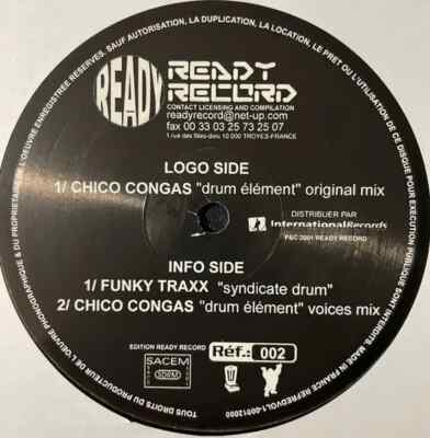 Chico Congas / Funky Traxx Drum Element EP Vinyl Single 12inch Ready Record