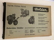 Holder Betriebsanleitung Ersatzteilliste TU 3N - TU 3A - TU 3Z