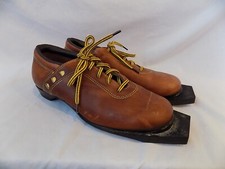 Vtg HAUGEN Brown Leather Cross Country Ski Boots Women 37/US 6 233