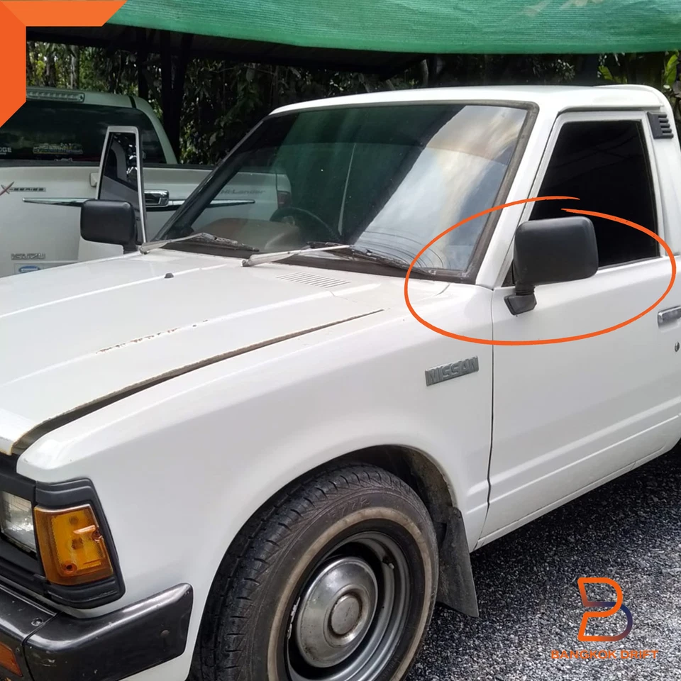 Conjunto de espejos retrovisores de puerta con vista lateral negro para camioneta Nissan Datsun 720 80-91 Foto 3 de 4