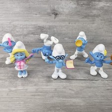 SMURFS FIGURES McDonalds Happy Meal Toys 2013 Peyo - Lot of 6