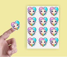 x24 Colourful Heart Envelope Seal Craft Vinyl Stickers cr956