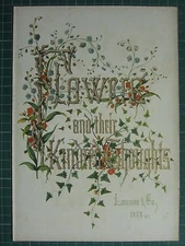 1848 PRINT ~ FRONTISPIECE TITLE PAGE- FLOWERS AND THEIR KINDRED THOUGHTS