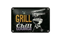 Blechschild Spruch Grill & Chill Lounge 5 Sterne Deko 18X12 Cm Schild