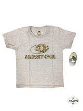 New Mossy Oak Youth Small GRAY Tshirt - New With Tags FVS007383