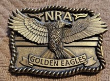 Brass NRA Golden Eagles Belt Buckle