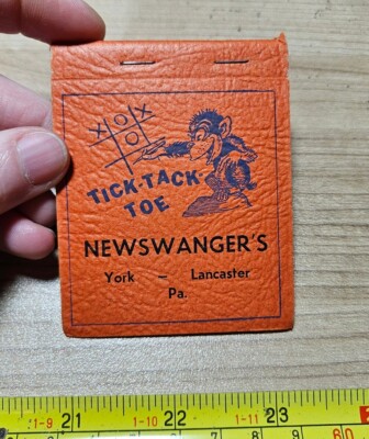Vintage Newswanger's York Lancaster PA Advertising Pocket Tick Tack Toe Game
