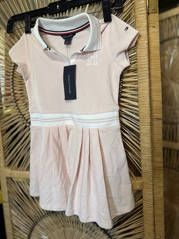 Tommy Hilfiger Vestido Polo Tenis Niñas Pequeñas 3T Rosa Foto 3 de 4
